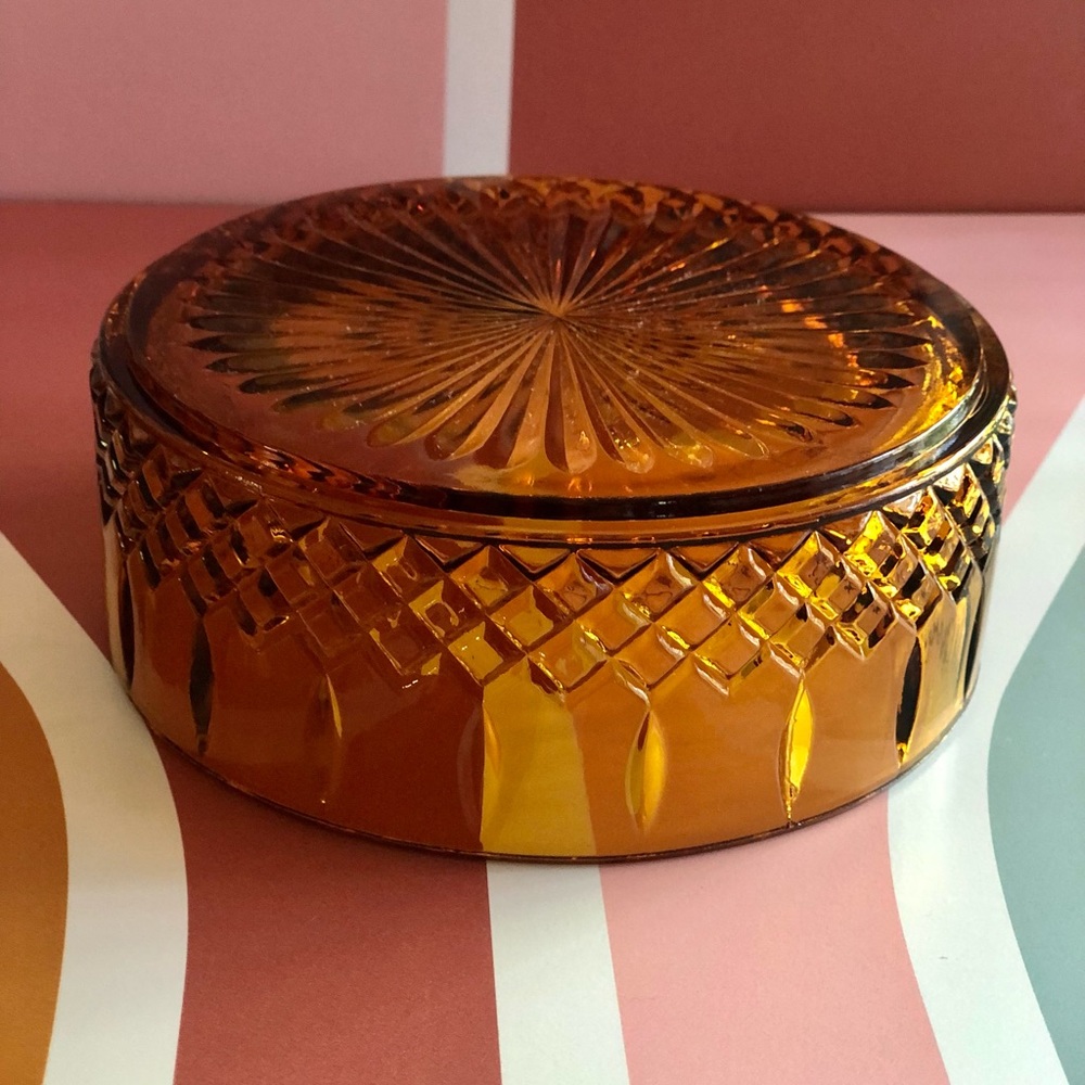 ✨SOLD ✨VINTAGE Amber Glassware Bowl Display Dish - Picture 8 of 9